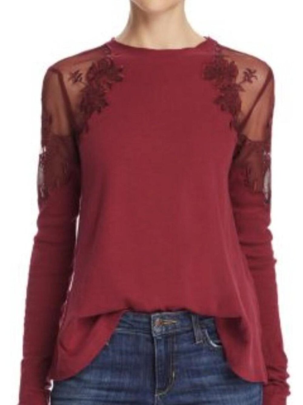 free people womens red blouse